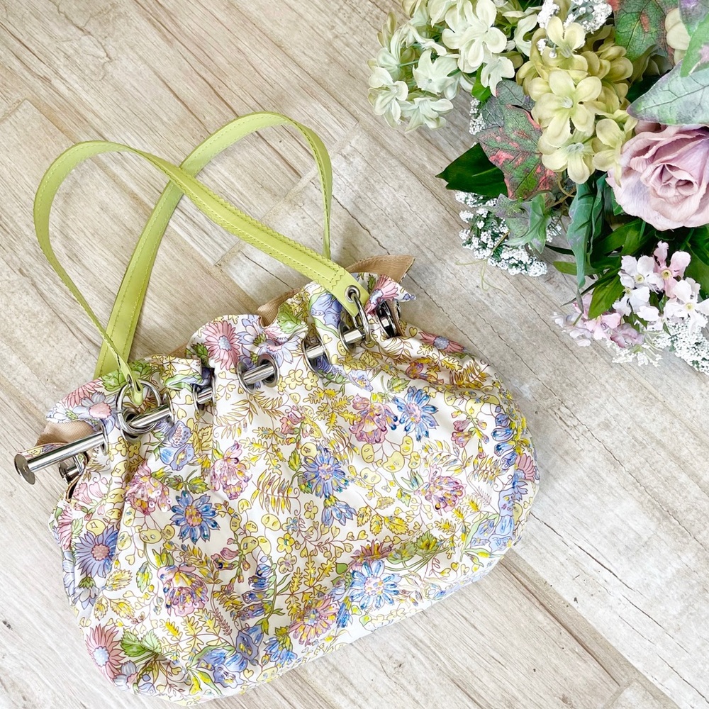 - Serpui Marie Rare Floral Silvertone Bar Bag